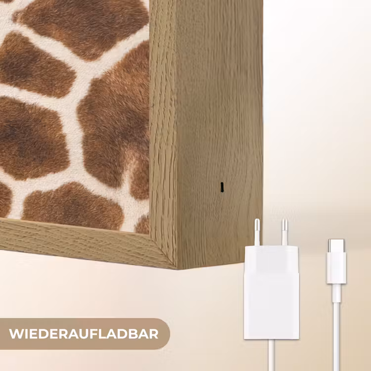Giraf - Vacht - Klassiek - Bruin Light Box met batterij (Wandlamp) middel -USP_websiteoplaadbaarDE