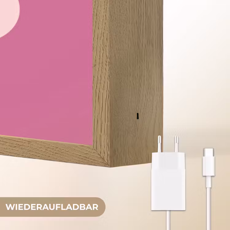 Girl power - Wolk - Roze Light Box met batterij (Wandlamp) middel -USP_websiteoplaadbaarDE