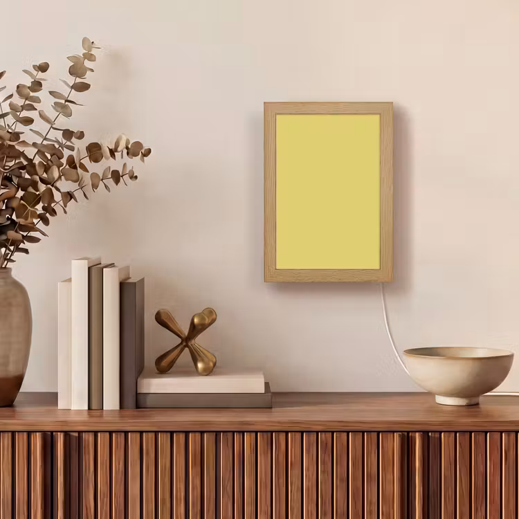 Golden - Ochre - Geel Light Box met kabel (Wandlamp) klein 929 -sfeer2