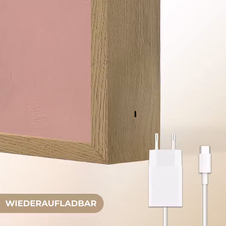 Grafisch - Vrouw - Roze Light Box met batterij (Wandlamp) middel -USP_websiteoplaadbaarDE