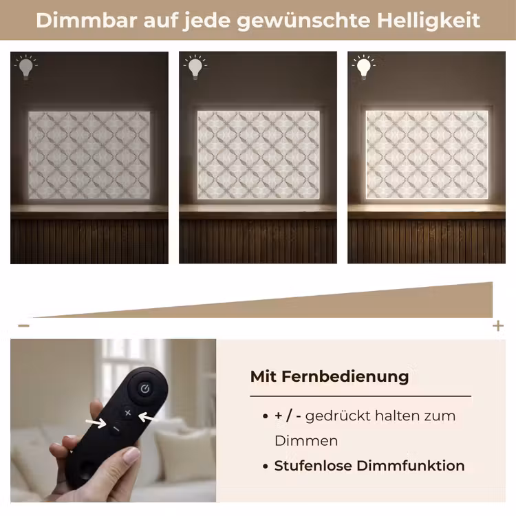 Grafisch - Patroon - Grijs Light Box met batterij (Wandlamp) middel 907 -USP_dimbaarDE