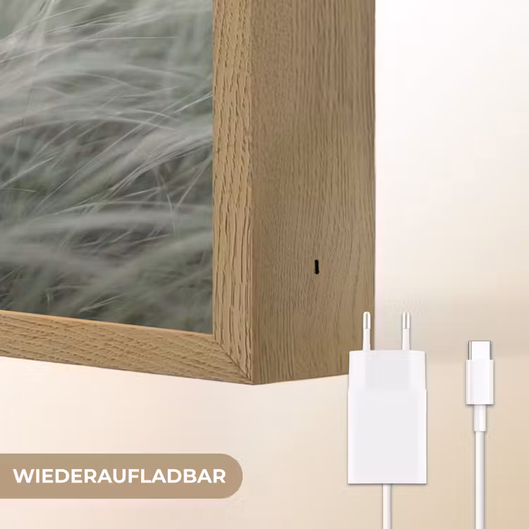 Gras - Wazig - Natuur - Groen - Zacht Light Box met batterij (Wandlamp) middel -USP_websiteoplaadbaarDE