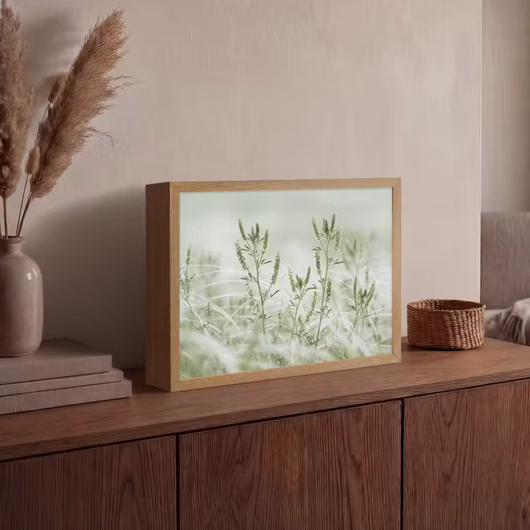 Grassen - Minimalistisch - Groen Light Box met batterij (Wandlamp) middel -sfeer2
