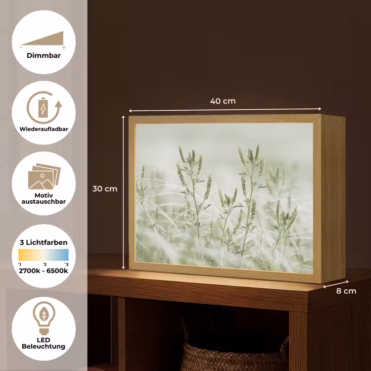 Grassen - Minimalistisch - Groen Light Box met batterij (Wandlamp) middel -USP_websiteoverzichtDE