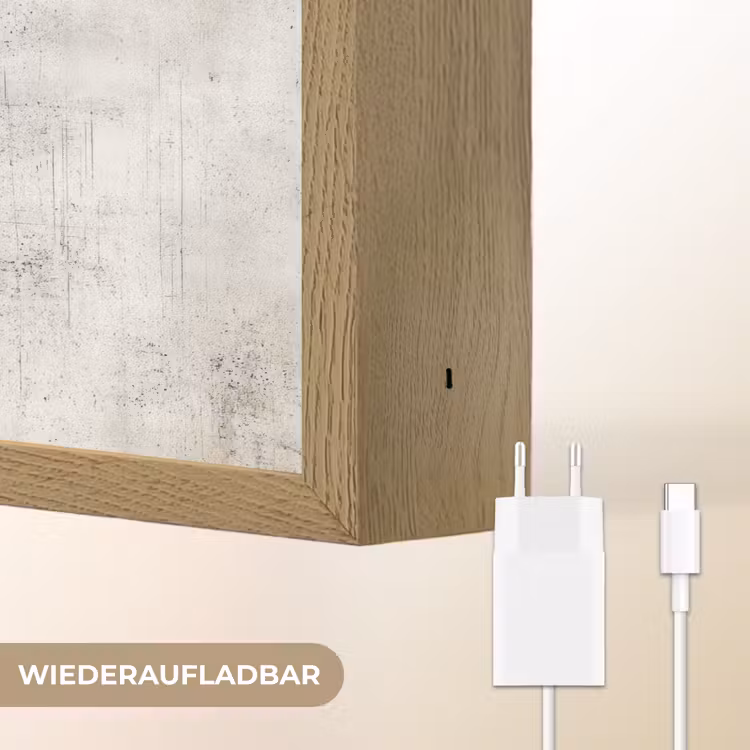 Grijs - Beton - Verweerd Light Box met batterij (Wandlamp) middel 907 -USP_websiteoplaadbaarDE