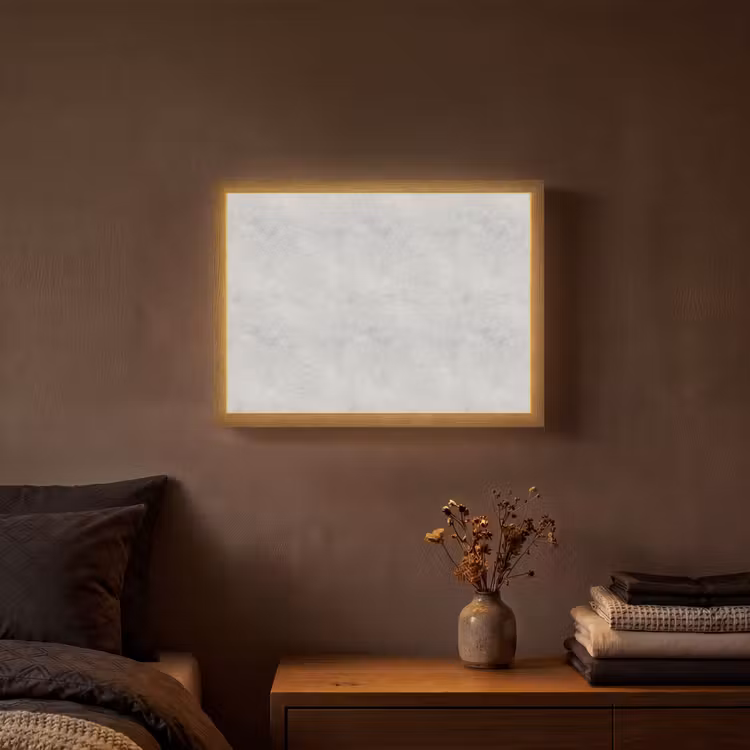 Grijs - Beton - Neutraal Light Box met batterij (Wandlamp) middel 907 -sfeer4