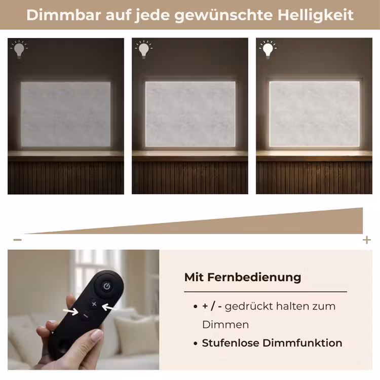 Grijs - Beton - Neutraal Light Box met batterij (Wandlamp) middel 907 -USP_dimbaarDE