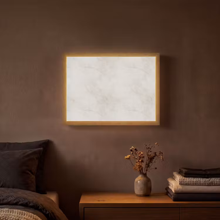 Grijs - Marmer - Aders Light Box met batterij (Wandlamp) middel 907 -sfeer4