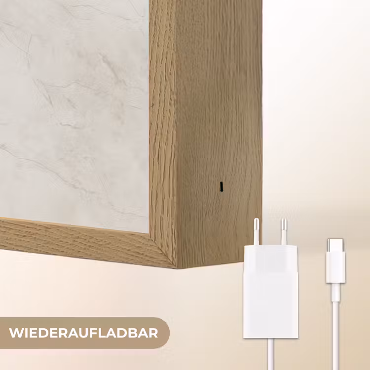 Grijs - Marmer - Aders Light Box met batterij (Wandlamp) middel 907 -USP_websiteoplaadbaarDE
