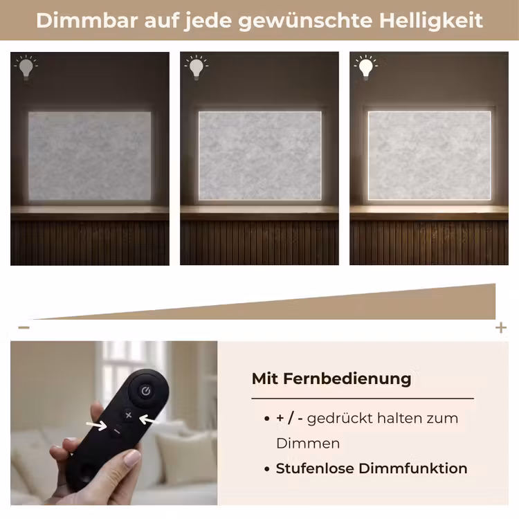 Grijs - Marmer - Mat Light Box met batterij (Wandlamp) middel 907 -USP_dimbaarDE