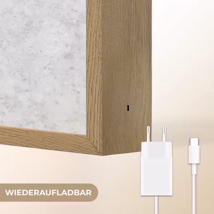 Grijs - Terrazzo-effect - Beton Light Box met batterij (Wandlamp) middel 907 -USP_websiteoplaadbaarDE