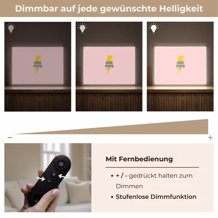 Grl pwr - Bliksem - Roze Light Box met batterij (Wandlamp) middel -USP_dimbaarDE