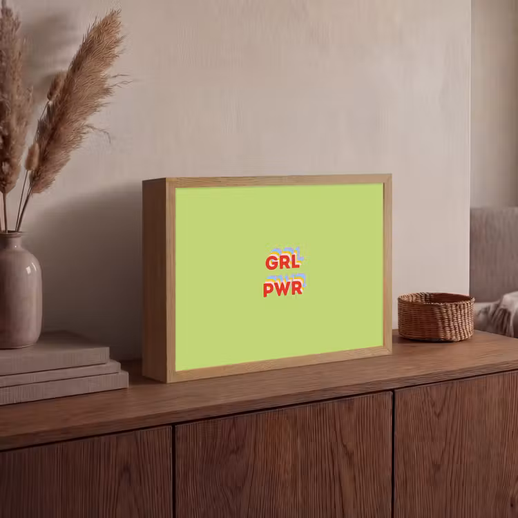 Grl pwr - Groen - Rood - 3D Light Box met batterij (Wandlamp) middel -sfeer2