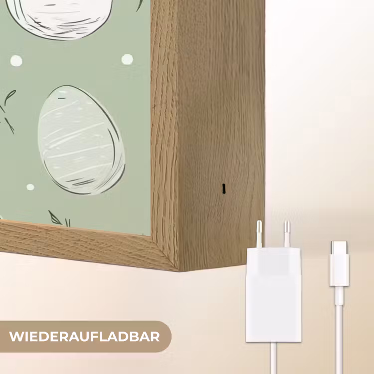 Groen - Eieren - Patroon Light Box met batterij (Wandlamp) middel -USP_websiteoplaadbaarDE