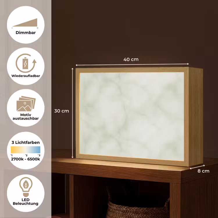 Groen - Marmer - Aders Light Box met batterij (Wandlamp) middel 907 -USP_websiteoverzichtDE