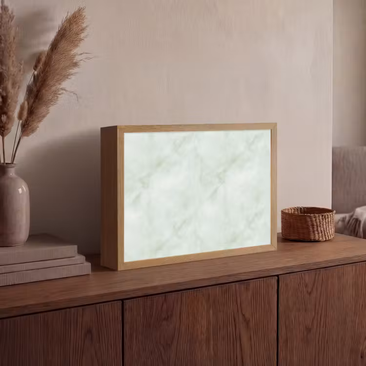 Groen - Marmer - Vloeiende aders Light Box met batterij (Wandlamp) middel 907 -sfeer2