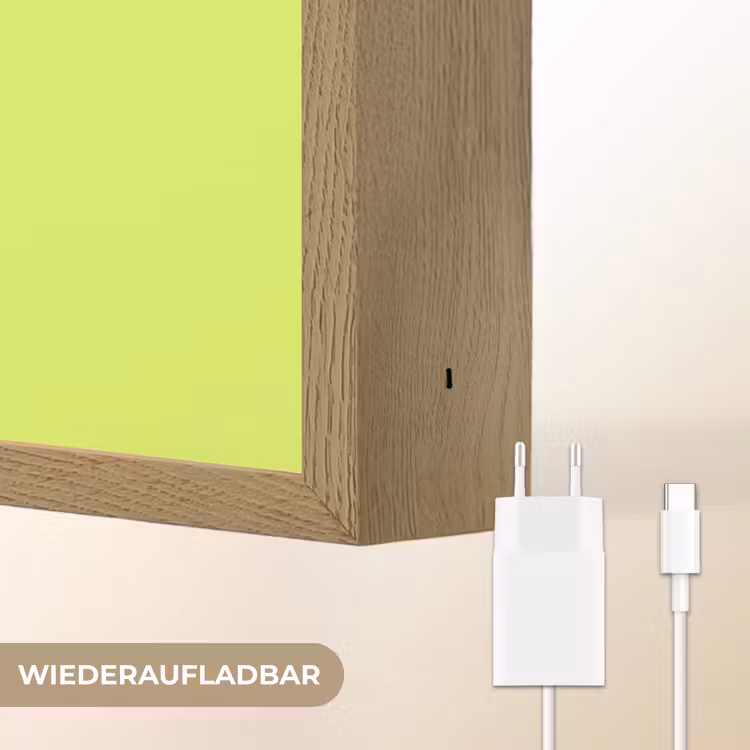 Groen - Smiley - Bonjour - Roze Light Box met batterij (Wandlamp) middel -USP_websiteoplaadbaarDE