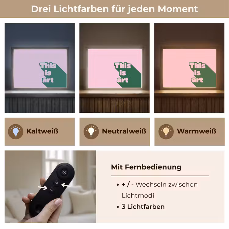 Groen - Teskt - This is art - Roze Light Box met batterij (Wandlamp) middel -USP_lichtkleurDE