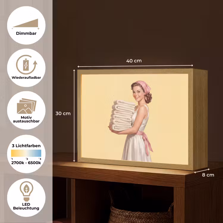 Handdoeken - Vrouw - Jurk - Roze Light Box met batterij (Wandlamp) middel -USP_websiteoverzichtDE