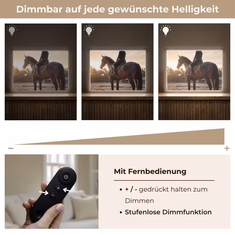 Harmonie - Ruiter - Zon Light Box met batterij (Wandlamp) middel -USP_dimbaarDE