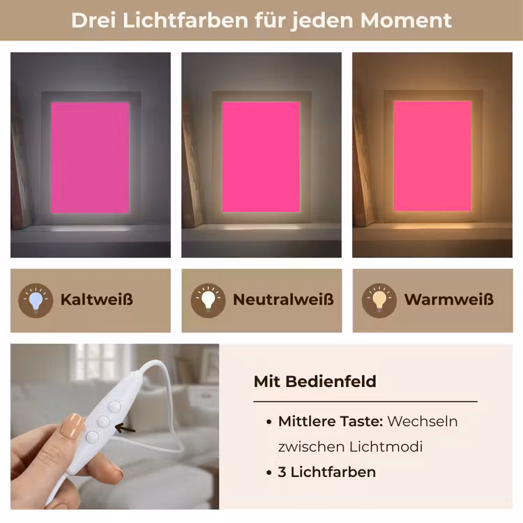 Hot - Fuchsia - Roze Light Box met kabel (Wandlamp) klein 929 -USP_lichtkleurDE