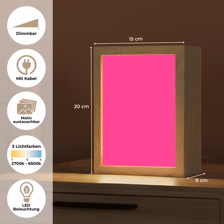 Hot - Fuchsia - Roze Light Box met kabel (Wandlamp) klein 929 -USP_websiteoverzichtDE