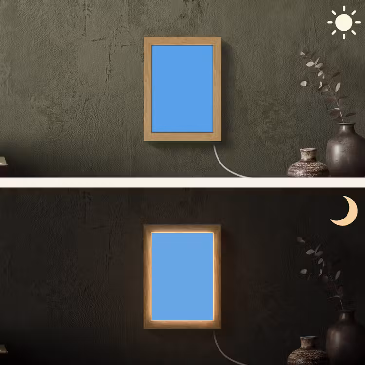 Bright - Azure - Blauw Light Box met kabel (Wandlamp) klein 929 -sfeer3