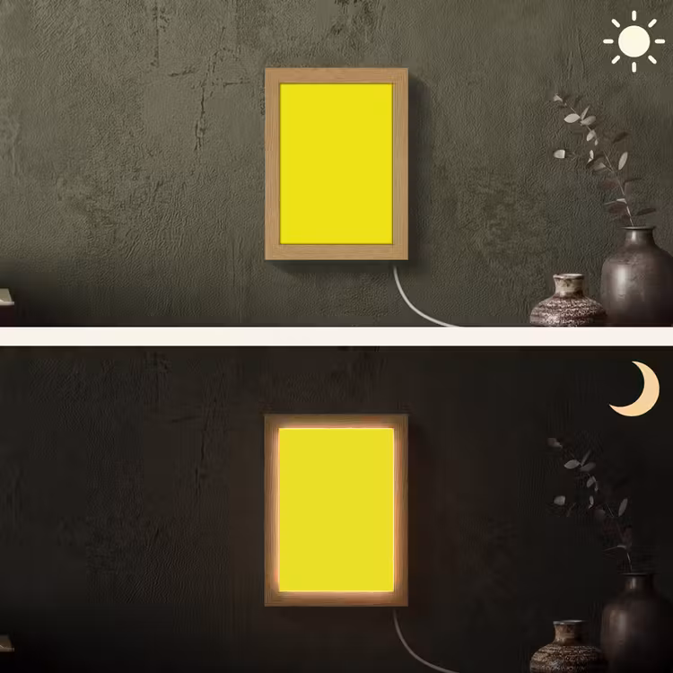 Bright - Canary - Geel Light Box met kabel (Wandlamp) klein 929 -sfeer3