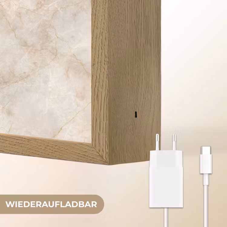 Lichtbeige - Goudbruine Nerven - Marmer Light Box met batterij (Wandlamp) middel 907 -USP_websiteoplaadbaarDE