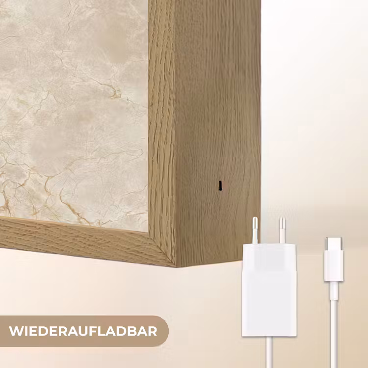 Lichtbeige - Marmer - Aders Light Box met batterij (Wandlamp) middel 907 -USP_websiteoplaadbaarDE