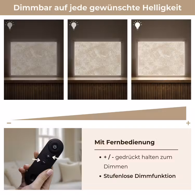 Lichtbeige - Marmer - Aders Light Box met batterij (Wandlamp) middel 907 -USP_dimbaarDE