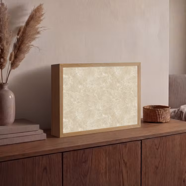 Lichtbeige - Marmer - Diffusie adering Light Box met batterij (Wandlamp) middel 907 -sfeer2