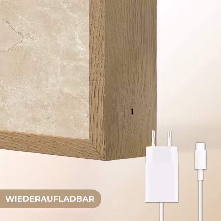 Lichtbeige - Marmer - Diffusie adering Light Box met batterij (Wandlamp) middel 907 -USP_websiteoplaadbaarDE