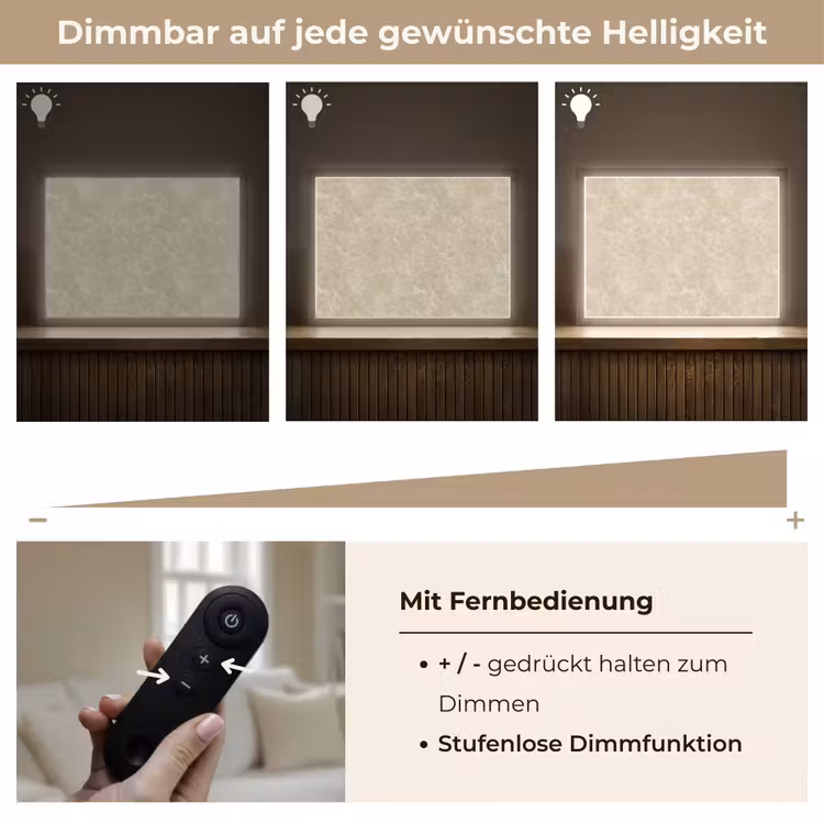 Lichtbeige - Marmer - Diffusie adering Light Box met batterij (Wandlamp) middel 907 -USP_dimbaarDE