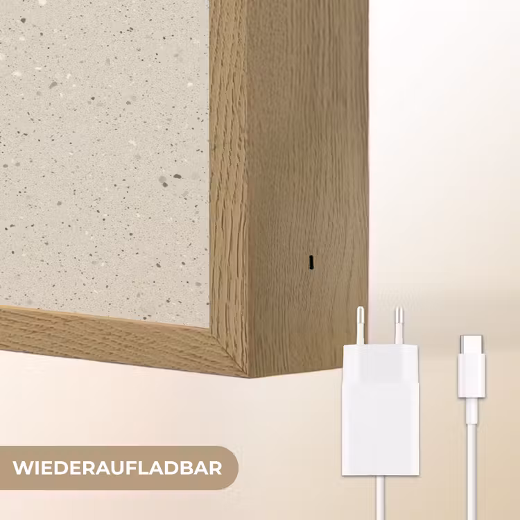Lichtbeige - Terrazzo - Grijs Light Box met batterij (Wandlamp) middel 907 -USP_websiteoplaadbaarDE
