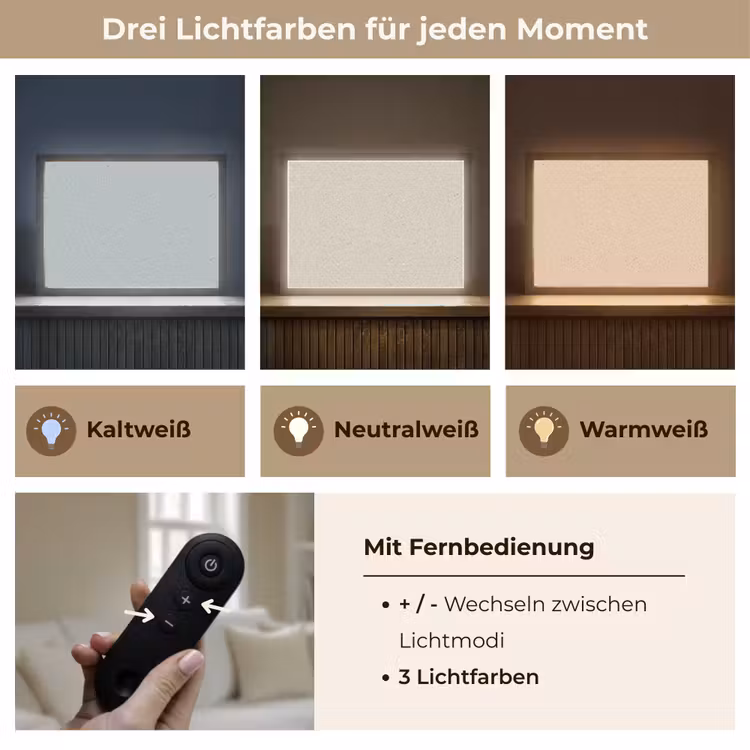 Lichtbeige - Terrazzo - Grijs Light Box met batterij (Wandlamp) middel 907 -USP_lichtkleurDE
