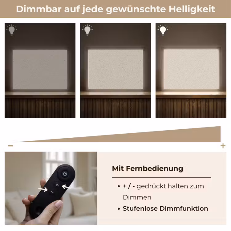 Lichtbeige - Terrazzo - Grijs Light Box met batterij (Wandlamp) middel 907 -USP_dimbaarDE