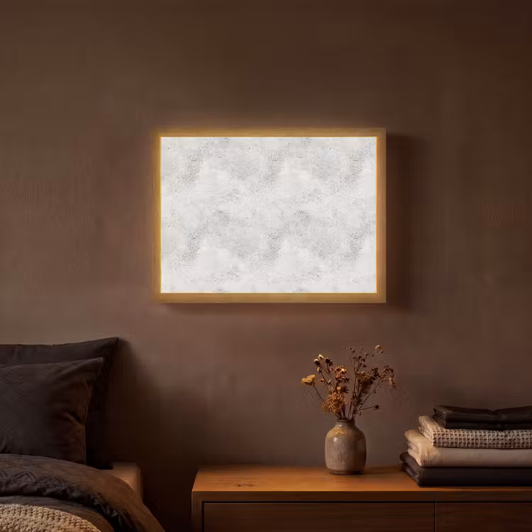 Lichtgrijs - Ruw - Subtiel Light Box met batterij (Wandlamp) middel 907 -sfeer4