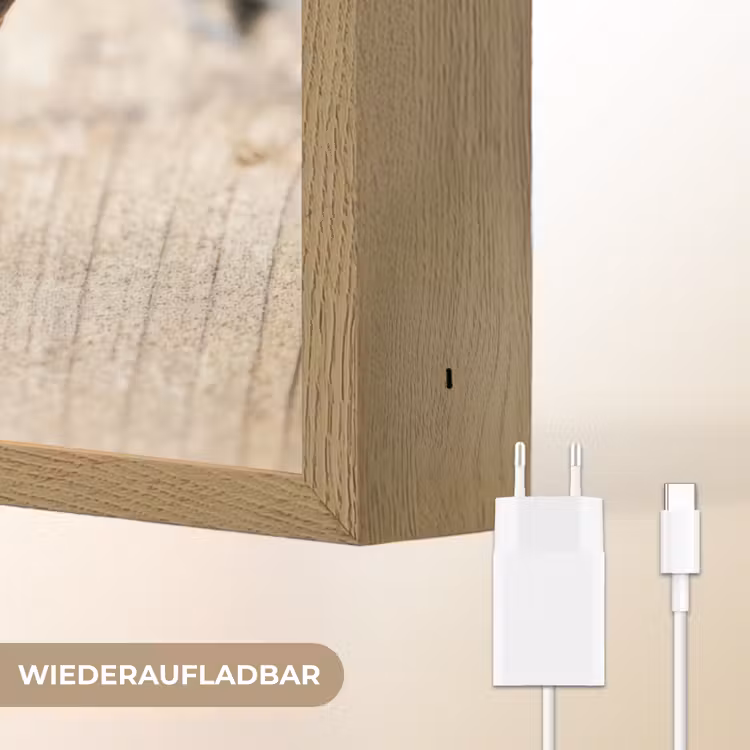 Hart - Hout - Natuur - Takken - Bruin Light Box met batterij (Wandlamp) middel -USP_websiteoplaadbaarDE