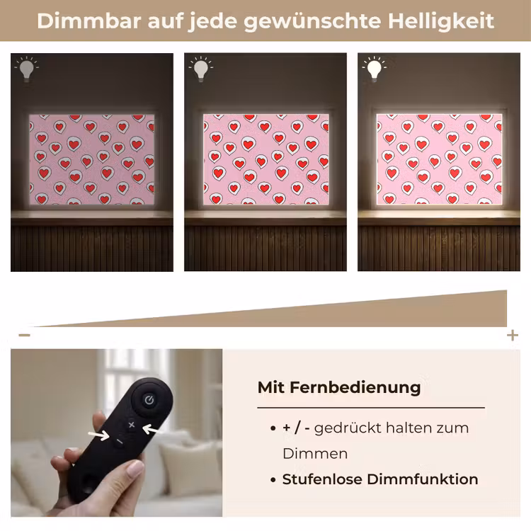 Hartjes - Patroon - Rood Light Box met batterij (Wandlamp) middel 907 -USP_dimbaarDE