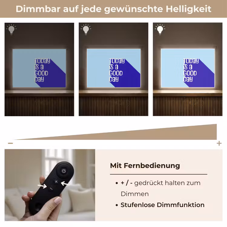 Today is a good day - Blauw - Schaduw Light Box met batterij (Wandlamp) middel -USP_dimbaarDE