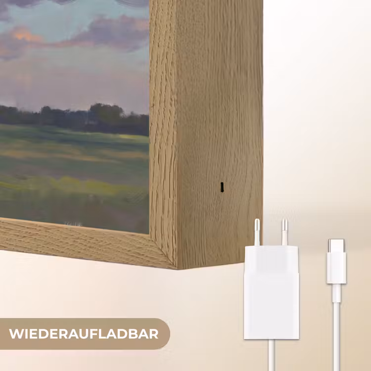 Lucht - Wolken - Landschap - Modern - Oranje Light Box met batterij (Wandlamp) middel -USP_websiteoplaadbaarDE