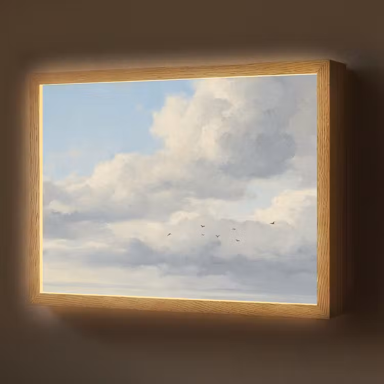 Lucht - Wolken - Natuur - Klassiek - Blauw Light Box met batterij (Wandlamp) middel -z3d_website