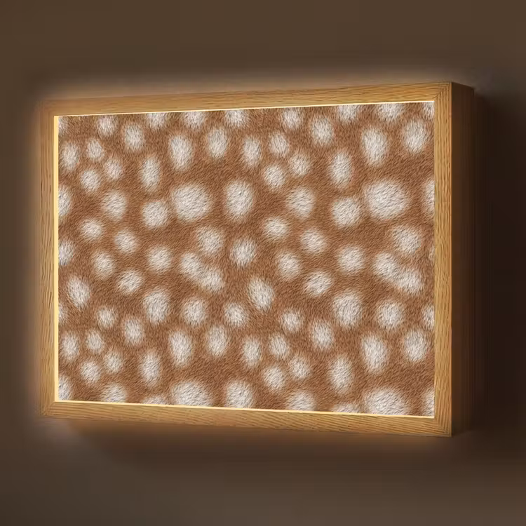 Hert - Vacht - Bruin Light Box met batterij (Wandlamp) middel 907 -z3d_website
