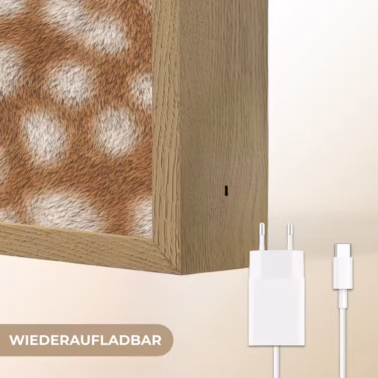 Hert - Vacht - Bruin Light Box met batterij (Wandlamp) middel 907 -USP_websiteoplaadbaarDE