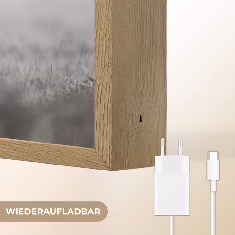 Hert - Mistig - Zwart - Wit Light Box met batterij (Wandlamp) middel -USP_websiteoplaadbaarDE