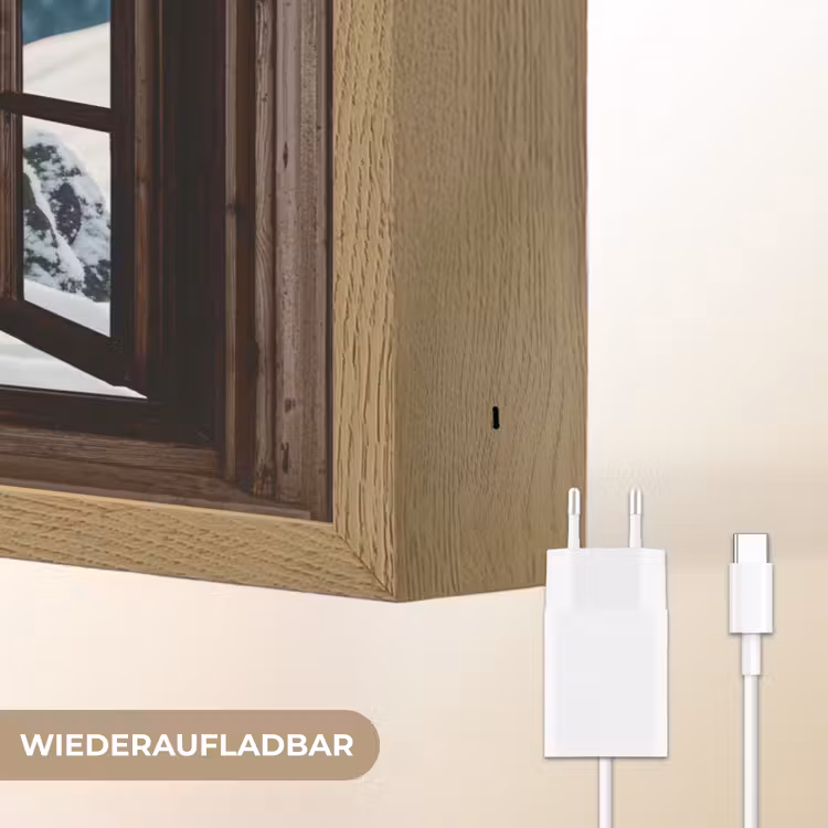 Hert - Landschap - Winter - Natuur - Dieren - Doorkijk - Bergen Light Box met batterij (Wandlamp) middel -USP_websiteoplaadbaarDE
