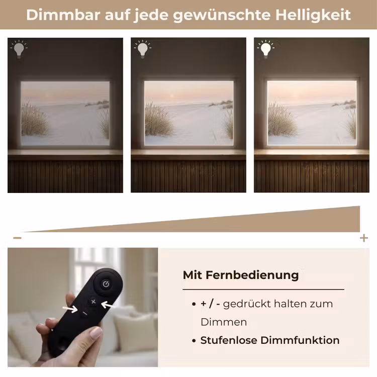 Horizon - Duinlandschap - Zand Light Box met batterij (Wandlamp) middel -USP_dimbaarDE