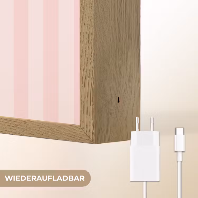 Nice - Strepen - Roze Light Box met batterij (Wandlamp) middel -USP_websiteoplaadbaarDE