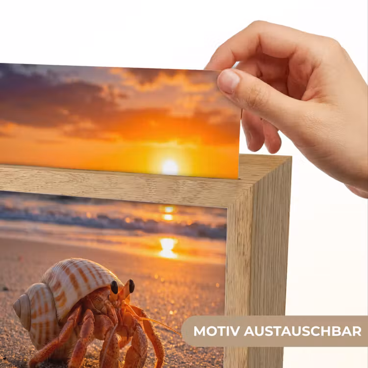Kreeft - Strand - Natuur - Zonsondergang - Oranje Light Box met kabel (Wandlamp) klein -USP_websiteprintDE